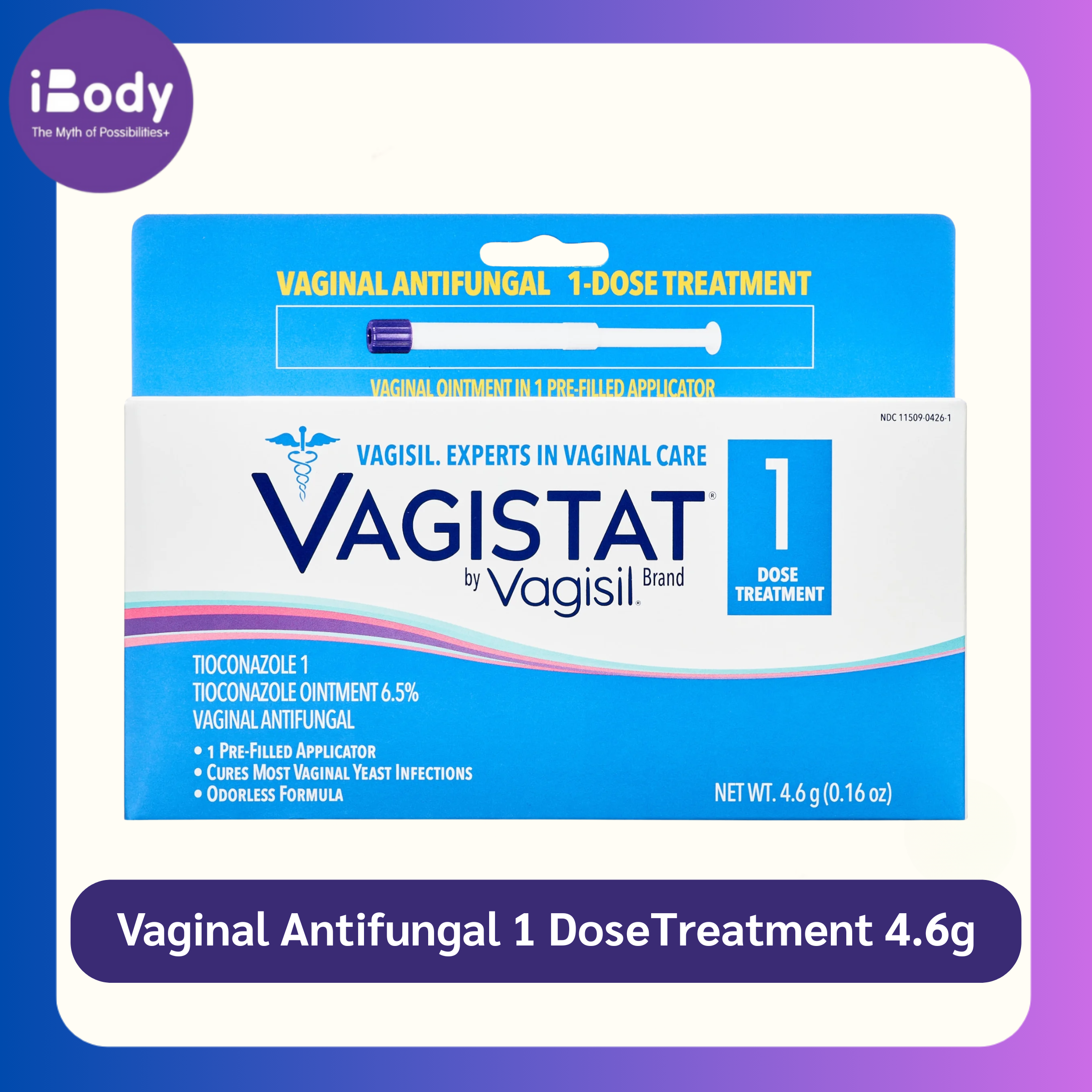 80% Sale!! EXP.12/2024 Vagistat® Vaginal Antifungal 1 Dose Treatment 4.6g ยารักษาเชื้อราในช่องคลอดแบบใช้ครั้งเดียว
