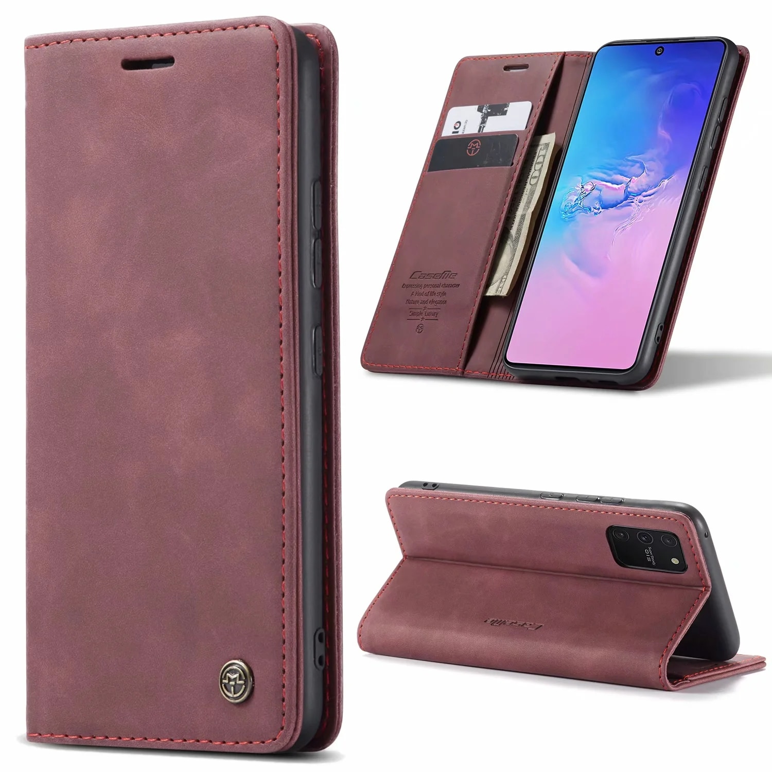 เคส Samsung Galaxy Note 10 Lite #เคสฝาพับหนังกระเป๋าสตางค์ CASEME Auto-absorbed Leather Wallet