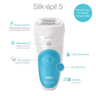 Braun® Silk-épil 5 Shave, Trim & Epilate With Bikini Styler SES 5-810 เครื่องกำจัดขน พร้อมเครื่องเล็มขนบิกินี่