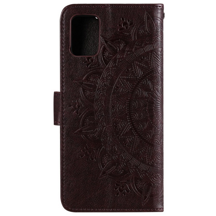 Case Samsung Galaxy Note 10 Lite #เคสฝาพับหนัง PU ปั้มลาย Imprint Mandala Flower
