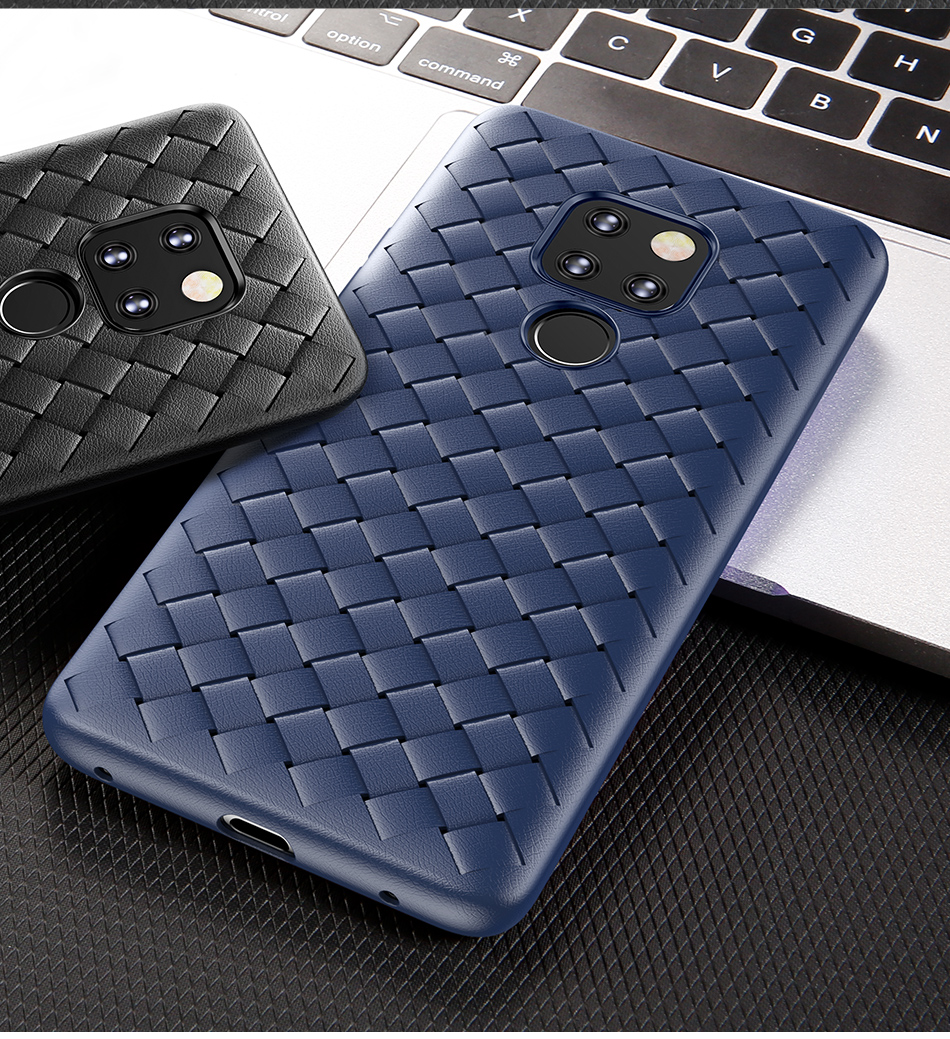 Case Huawei Mate 20 #เคสฝาหลัง BASEUS ลายทอ Woven Texture Heat Dissipation TPU
