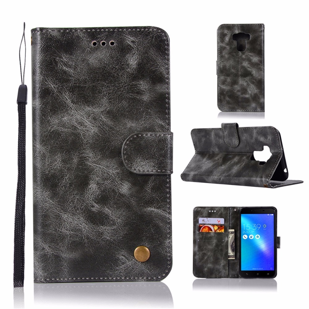 เคส Asus Zenfone 3 Max ZC553KL #เคสฝาพับพรีเมี่ยมแบบกระเป๋าสตางค์ หนัง PU Vintage