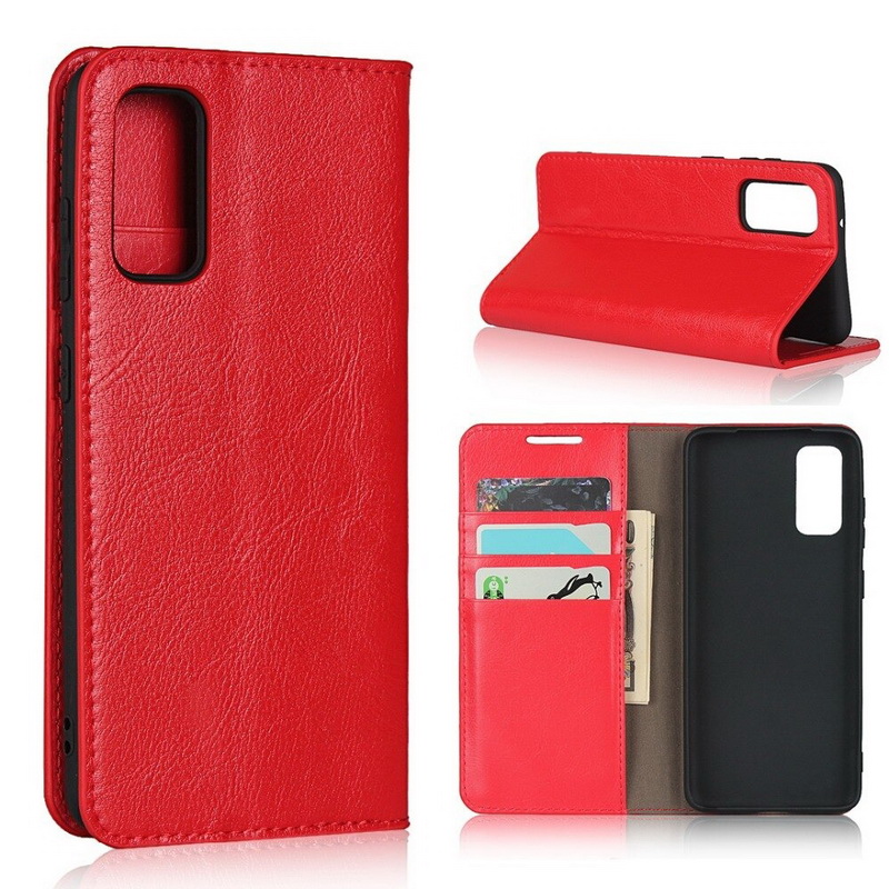 Case Samsung Galaxy S20 FE/S20 FE 5G #เคสฝาพับหนังแท้แบบกระเป๋าสตางค์คุณภาพดี Crazy Horse Genuine Leather Cover