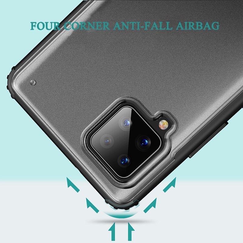 เคส Samsung Galaxy A42 5G #เคสฝาหลังโปร่งแสงสีขุ่นขอบทึบ +TPU Hybrid Case