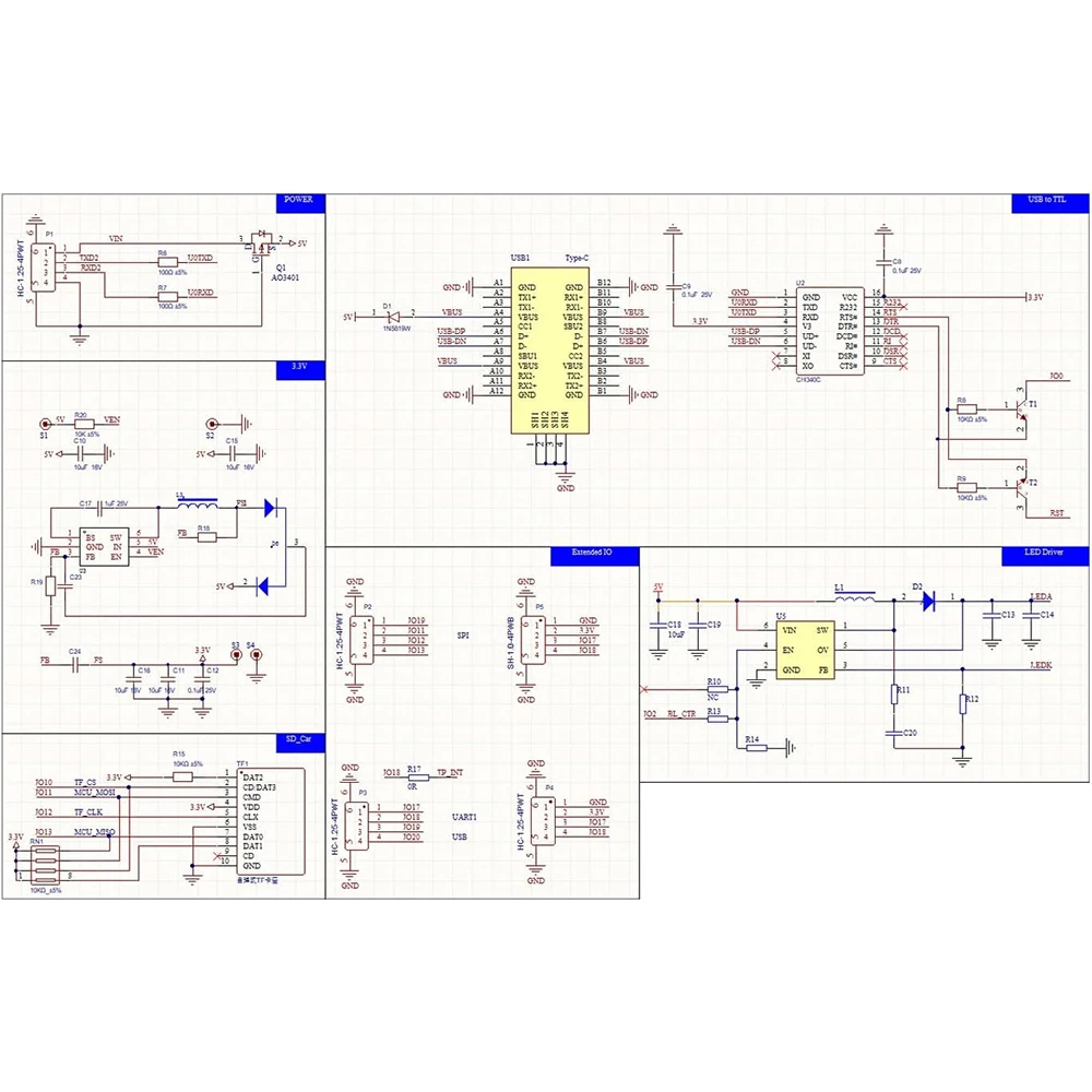 บอร์ด ESP32-S3 HMI 8M RAM 16M Flash Arduino LVGL WiFi and Bluetooth 5" IPS 800*480 Smart Display Screen 5.0 inch