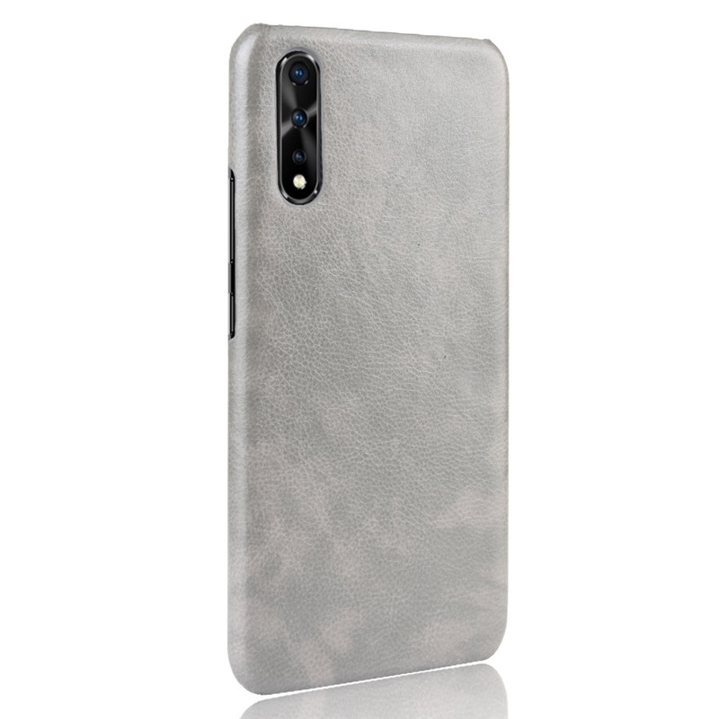 เคส Vivo S1 #เคสฝาหลังพลาสติกแข็งเคลือบหนัง PU ลายผิวลิ้นจี่ Litchi Skin Leather Coated