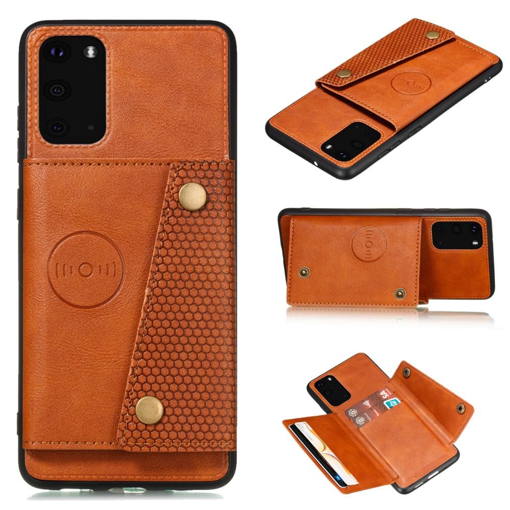 เคส Samsung Galaxy S20 FE / S20 FE 5G #เคสฝาหลัง TPU เคลือบหนัง PU มีที่เก็บบัตร PU Leather Coated TPU Card Holder Magnetic Kickstand