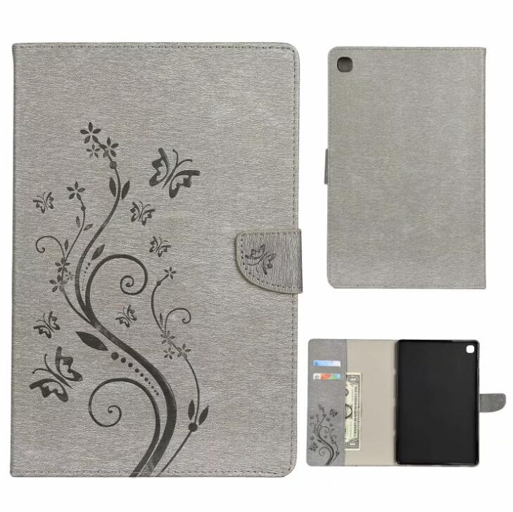 เคส Samsung Galaxy Tab A 10.1 (2019) SM-T510 SM-T515 #เคสฝาพับแบบกระเป๋าสตางค์ลายผีเสื้อลายดอกไม้