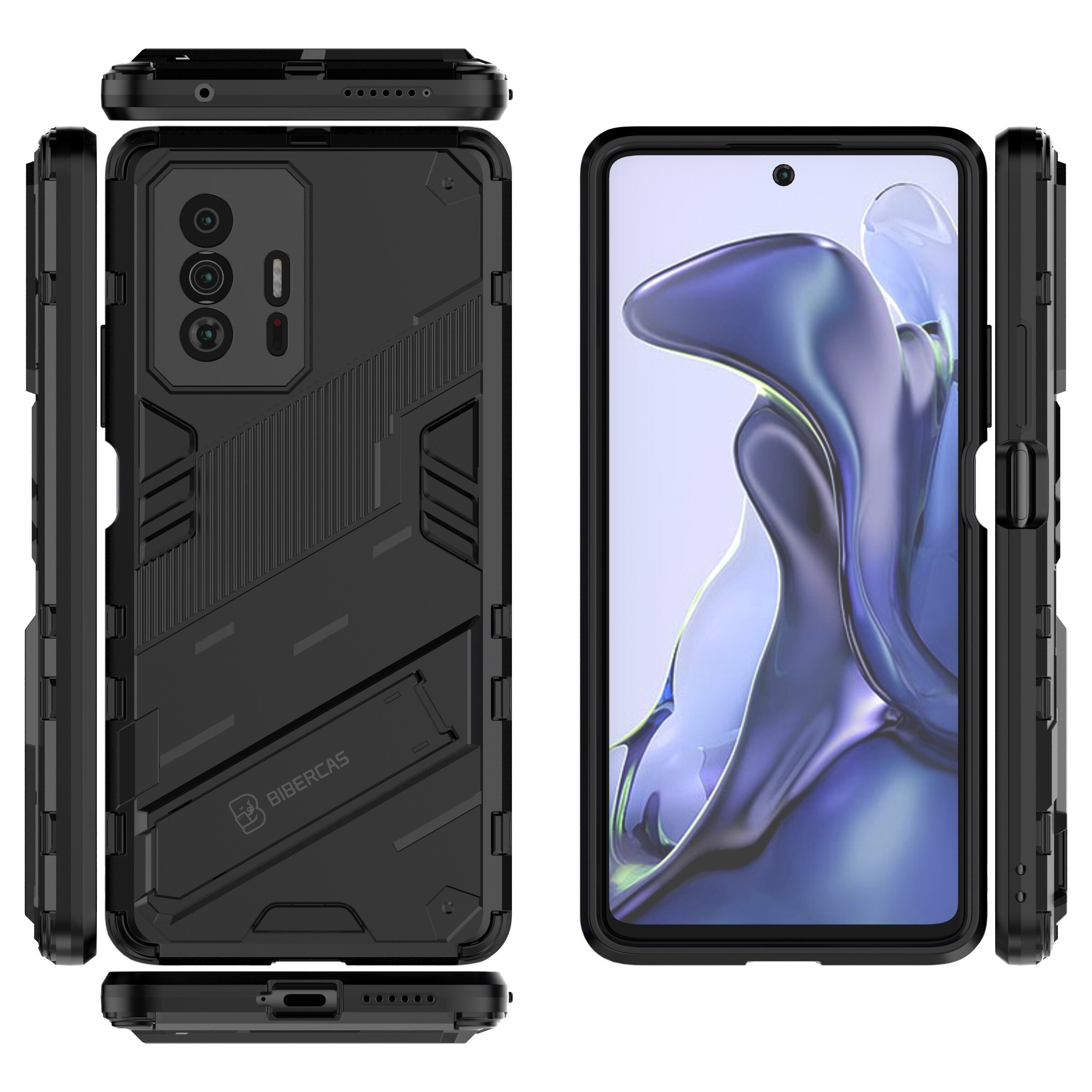 เคส Xiaomi 11T / 11T Pro#เคสฝาหลังพลาสติก ไฮบริด TPU + Kickstand
