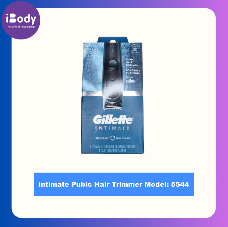 Gillette® Intimate Pubic Hair Trimmer Model: 5544 ยิลเลตต์ เครื่องโกนขนไฟฟ้า สำหรับผู้ชาย ใช้งานได้ทั้งแบบเปียกและแห้ง