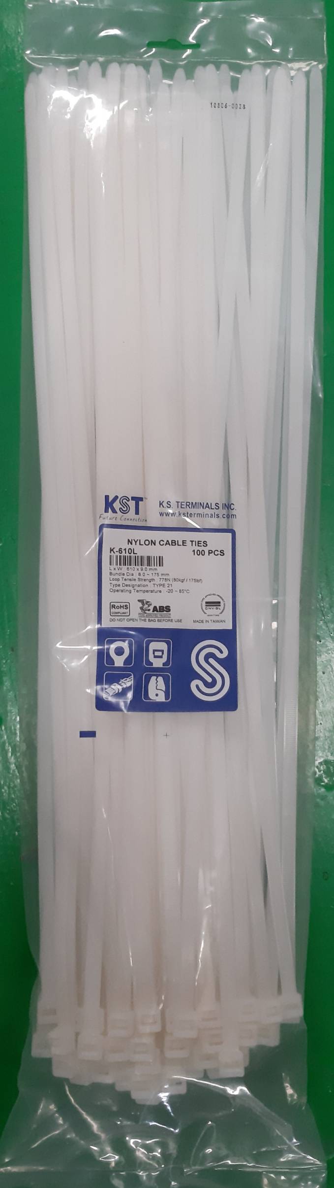 เคเบิ้ลไทร์ 24ขาว 610x 9mm