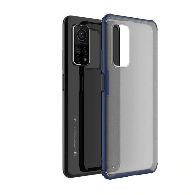 Case Xiaomi Mi 10T Pro #เคสฝาหลังโปร่งแสงสีขุ่นขอบทึบ +TPU Hybrid Case