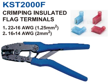 คีมย้ำหางปลารูปธงหุ้ม,KST2000F CRIMPING INSULATED FLAG TERMINALS