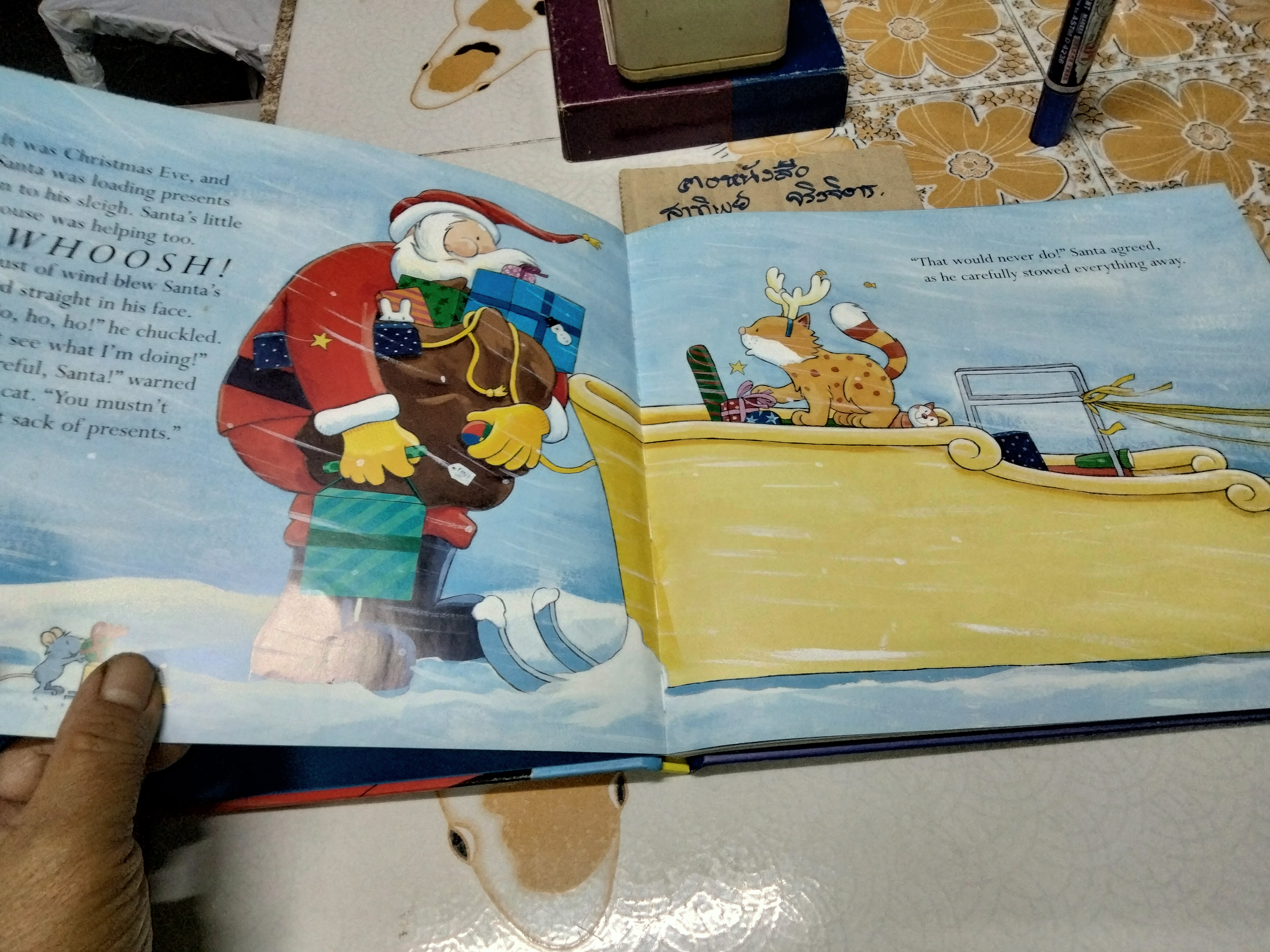 Bless You, Santa! - Careful Santa, by Julie Sykes และ Tim Warnes สองเรื่องสองปกในเล่มเดียวกัน แบบ Flip Over