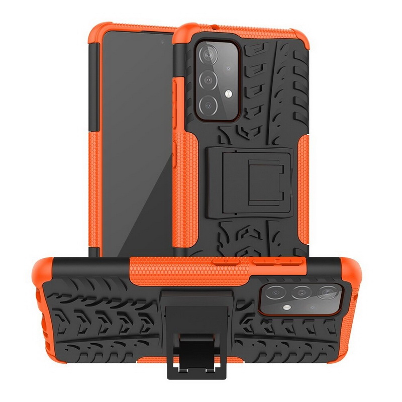 เคส Samsung Galaxy A53 5G #เคสฝาหลังกันลื่น Cool Tyre Pattern Kickstand (PC + TPU)
