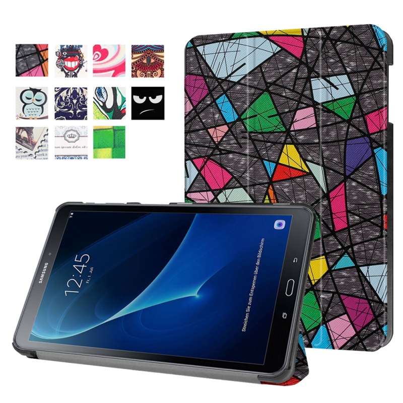 Case Samsung Galaxy Tab A 10.1นิ้ว T580 T585 หนัง PU #เคสแบบสามพับพิมพ์ลายสวยงามน่ารักๆ