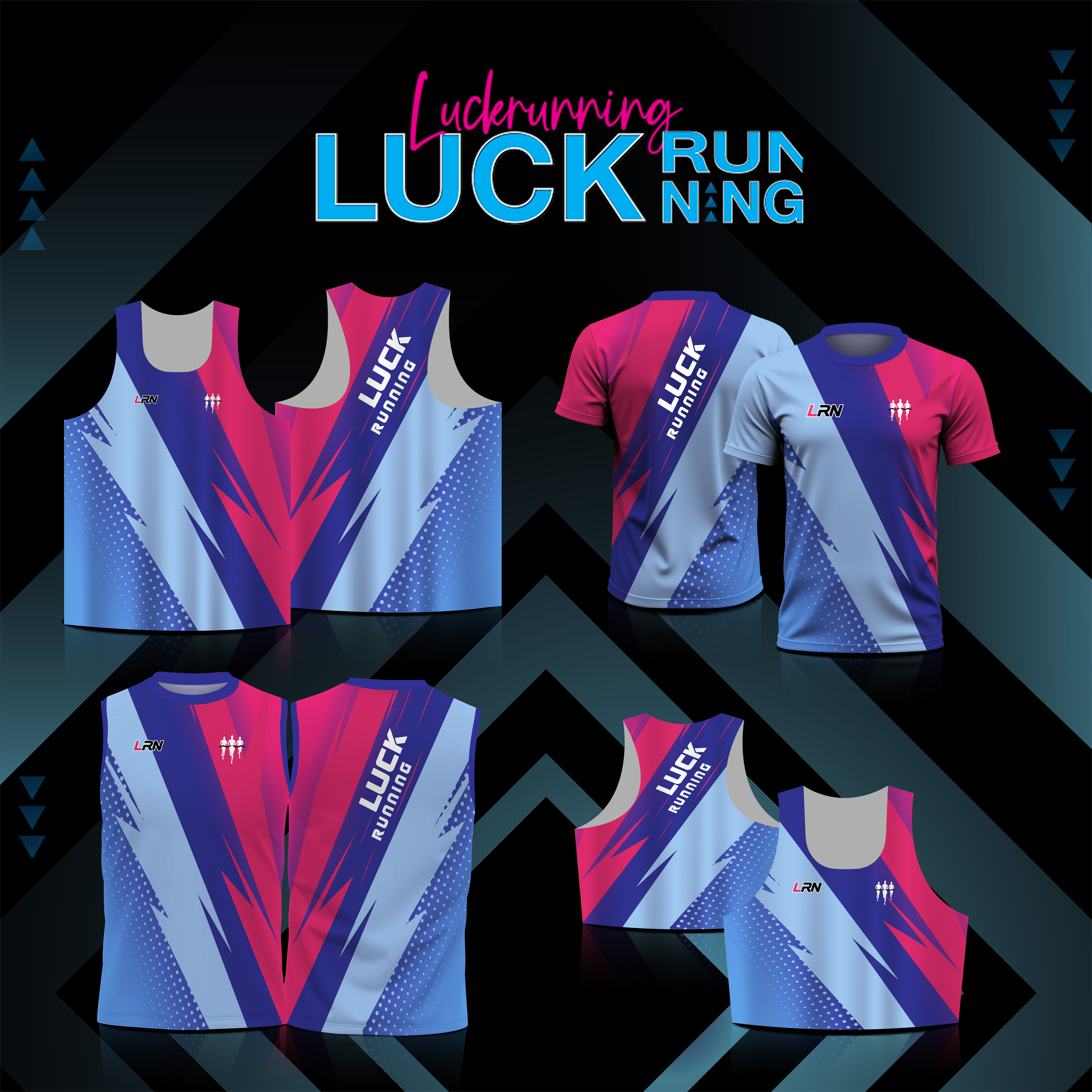 เสื้อวิ่งพิมพ์ลาย LRN เนื้อผ้า Super Air Flow (SF11)