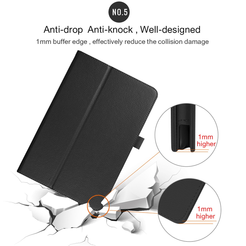 Case Samsung Galaxy Tab A 10.1 (2019) SM-T515 SM-510 #เคสฝาพับหนัง PU ผิวลิ้นจี่ Litchi Texture Leather Stand Protective Case