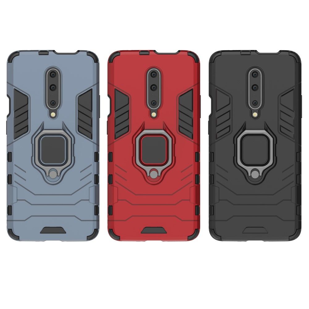 Case OnePlus 7 Pro #เคสฝาหลังพลาสติกแข็ง +TPU Hybrid Case มีแหวนสวมนิ้วโลหะ