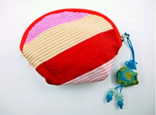 กระเป๋าเกาหลี กระเป๋าพื้นบ้านเกาหลีแถบสีหัตถกรรม กระเป๋าเกาหลีใส่เหรียญ 한국 민속 컬러 스트립 수공예 동전 지갑 클러치 가방, 보관 가방 동전 가방 관광 기념품