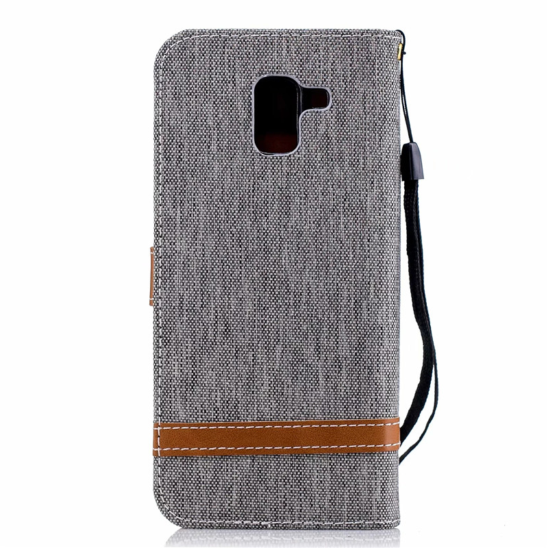 Case Samsung Galaxy J6 (2018) #เคสฝาพับหนัง PU พร้อมสายคล้องมือสีสันสวยงามทันสมัย