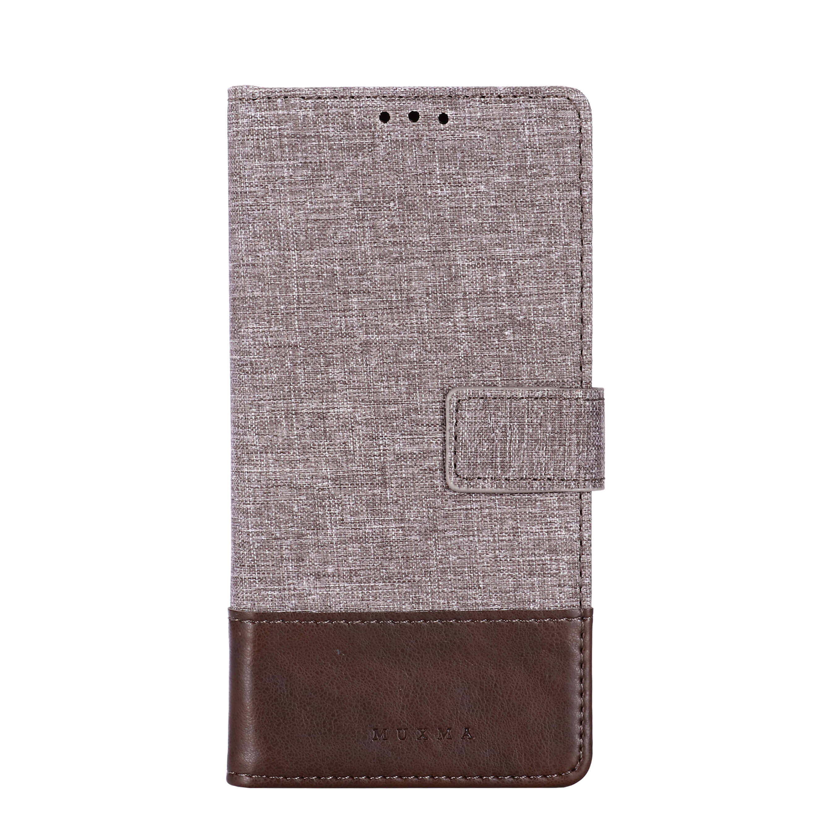 เคส Vivo Y31 2021 #เคสแบบฝาพับ MUXMA หนัง PU ออกแบบสีทูโทนตัดลายผ้า Canvas Splicing