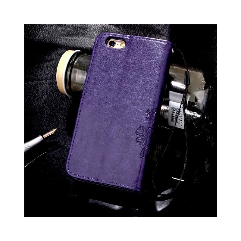 เคส iPhone 6s Plus 6 Plus #เคสฝาพับรูปแบบกระเป๋าสตางค์หนังลายดอกไม้ สวยงามทันสมัย