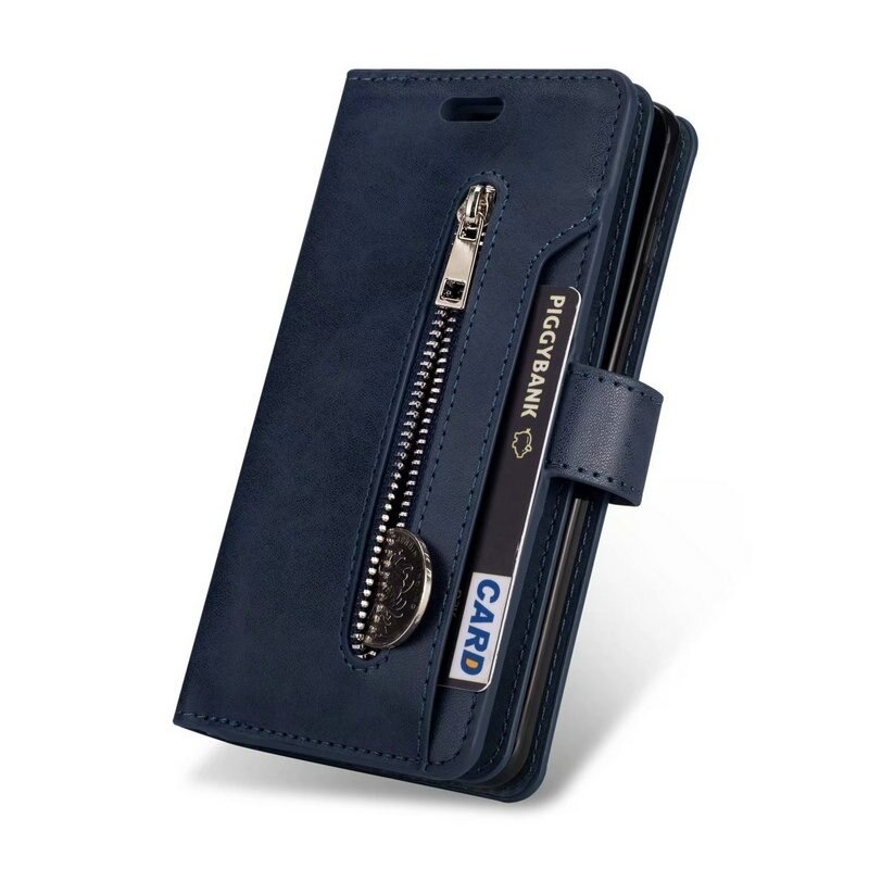 Case iphone 11#เคสฝาพับแบบกระเป๋าสตางค์ช่องใส่บัตรหลายช่อง Multi-slot Wallet Zippered Leather พร้อมสายคล้อง