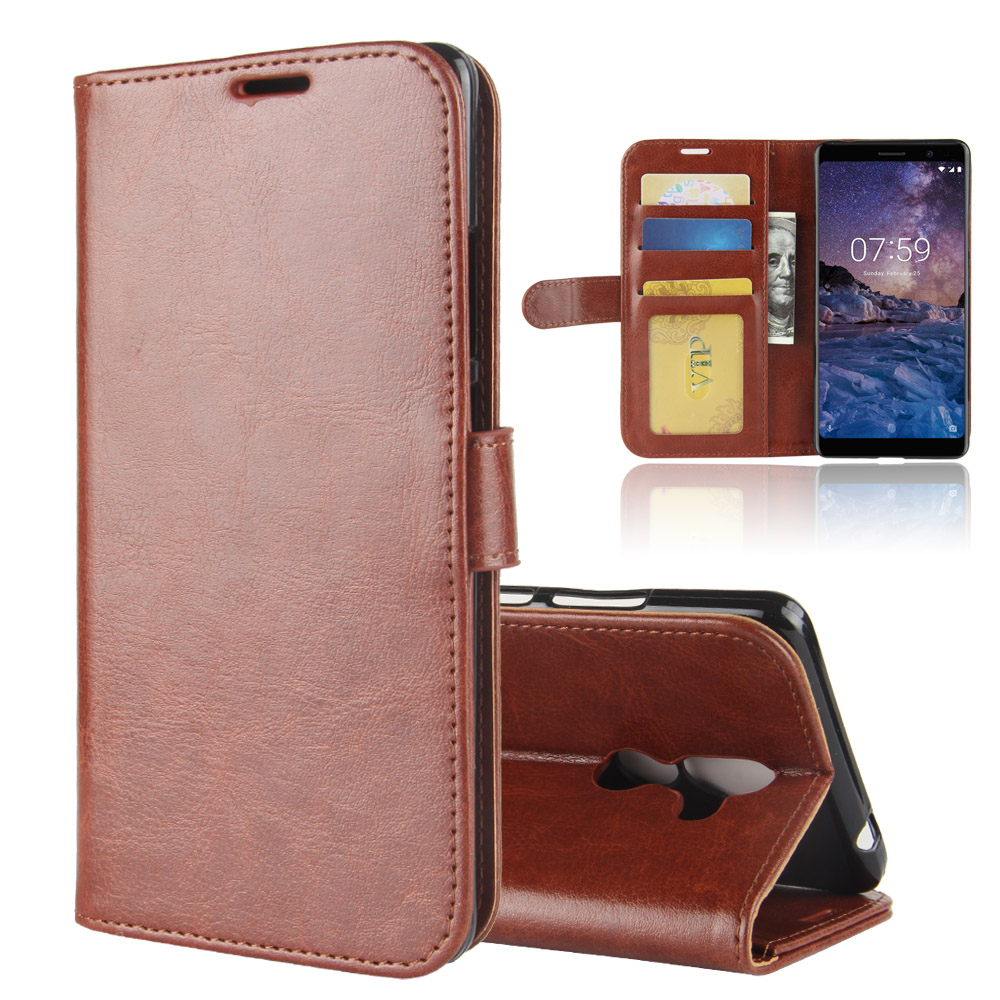 เคส Nokia 7 plus #เคสฝาพับหนัง PU ผิวหนังม้าสไตล์กระเป๋าสตางค์สวยงามทันสมัย