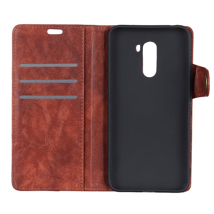 Case Xiaomi Pocophone F1 #เคสฝาพับหนัง PU ผิวหนังม้า S-shape Crazy Horse Texture Wallet Leather