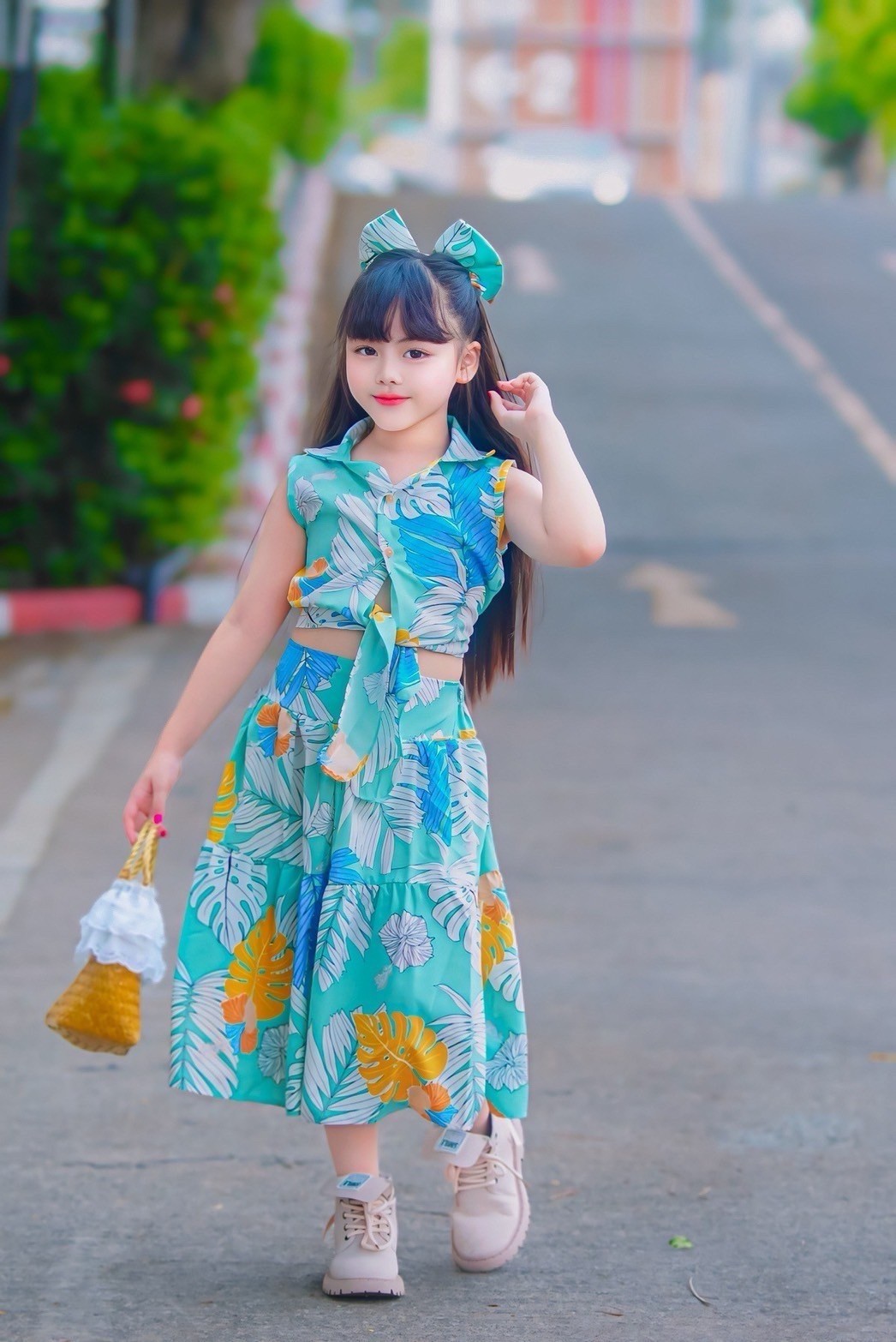 ชุดกระโปรงเด็กหญิง สีสดใส