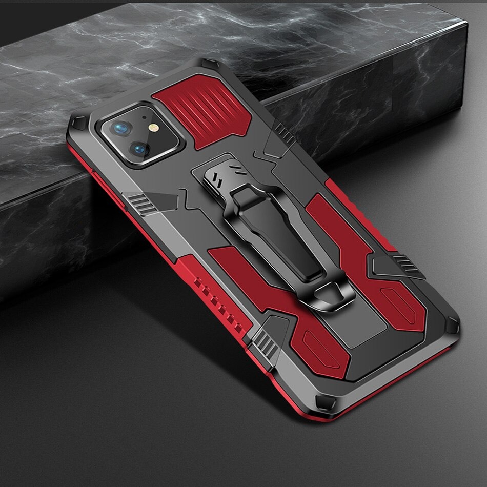 เคส Iphone 14 Pro Max #เคสฝาหลังกันกระแทกมีคลิบหนีบ ไฮบริด พลาสติก+TPU Heavy Duty R