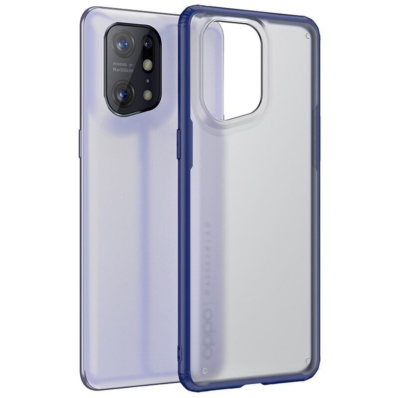 เคส OPPO Find X5 Pro 5G #เคสฝาหลังโปร่งแสงสีขุ่นขอบทึบ +TPU Hybrid Case