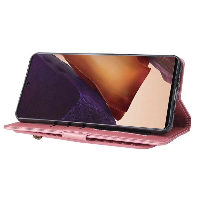 Case Samsung Galaxy Note 20 Ultra / Note 20 Ultra 5G #เคสฝาพับแบบกระเป๋าสตางค์ช่องใส่บัตรหลายช่อง Multi-slot Wallet Zippered Leather พร้อมสายคล้อง
