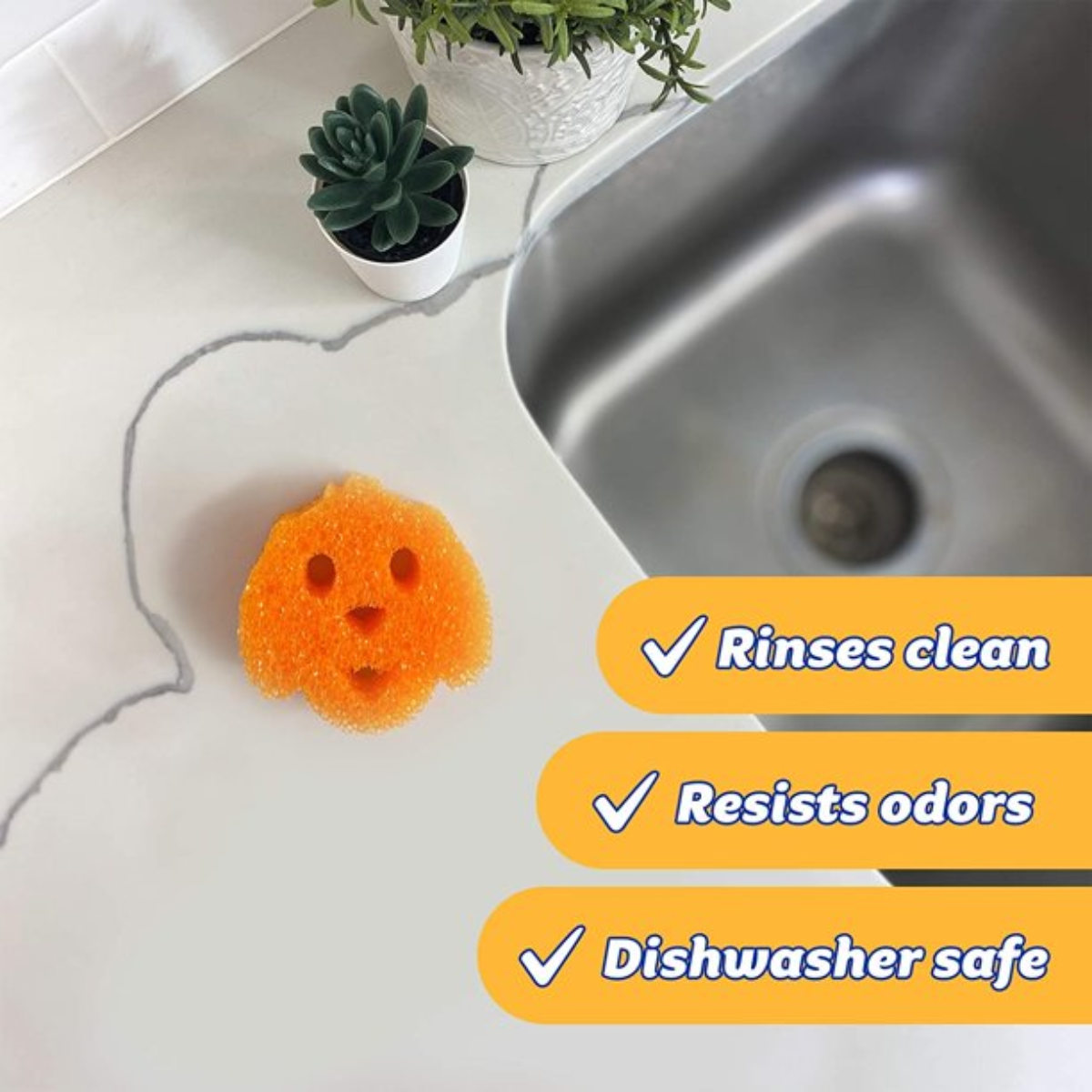 Scrub Daddy® Special Edition FlexTexture Scrubber ฟองน้ำอเนกประสงค์ Orange dog design