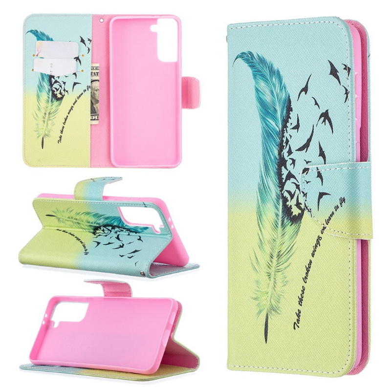 เคส Samsung Galaxy S21 #เคสฝาพับกระเป๋าสตางค์หนัง PU พิมพ์ลาย Pattern Printing PU Leather Wallet