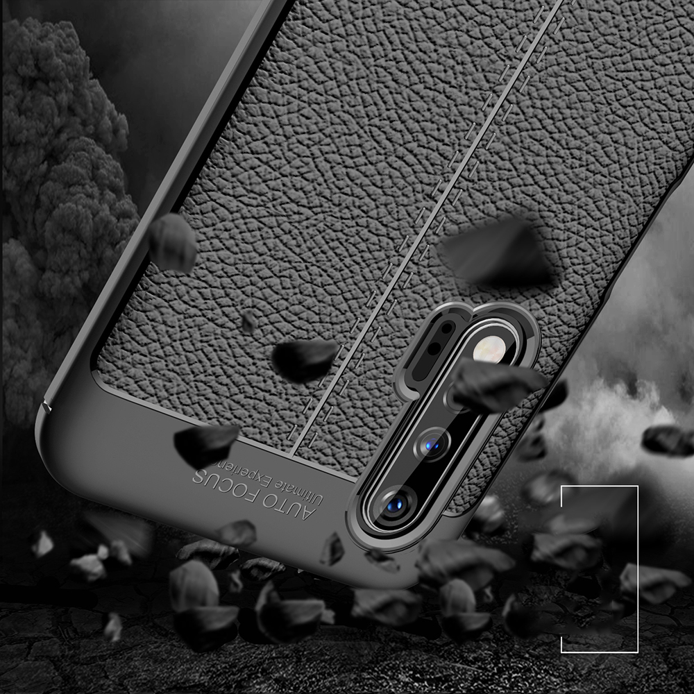 เคส Huawei Nova 6 #เคสฝาหลัง TPU ผิวลิ้นจี่ช่วยป้องกันลายนิ้วมือและกันลื่นได้ดี