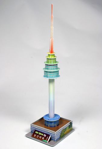 3D จิ๊กซอว์เกาหลี หอคอยกรุงโซลมีไฟ LED 3D Jigsaw 한국 퍼즐 LED 조명이 있는 3D Jigsaw Seoul Tower with LED