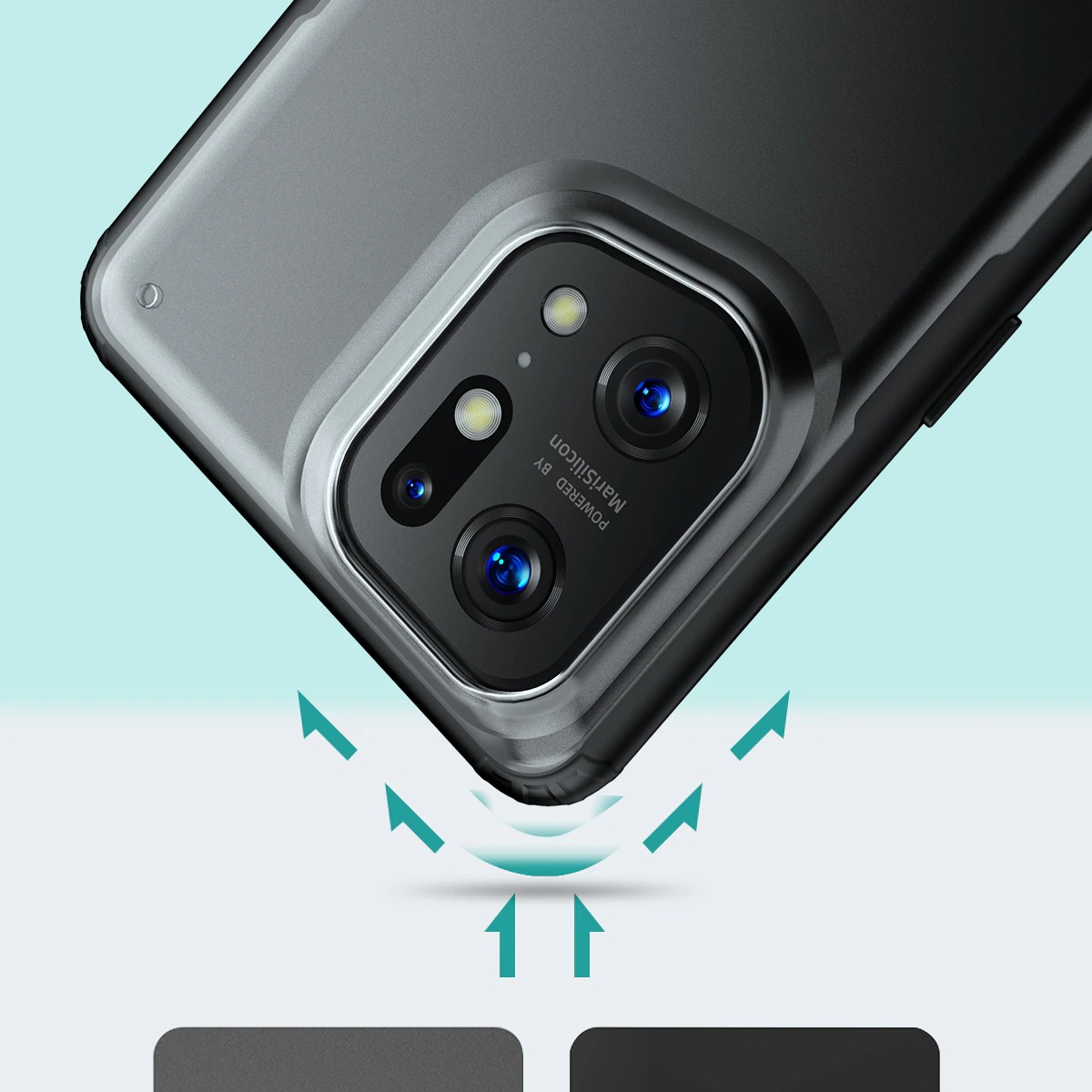 เคส OPPO Find X5 Pro 5G #เคสฝาหลังโปร่งแสงสีขุ่นขอบทึบ +TPU Hybrid Case