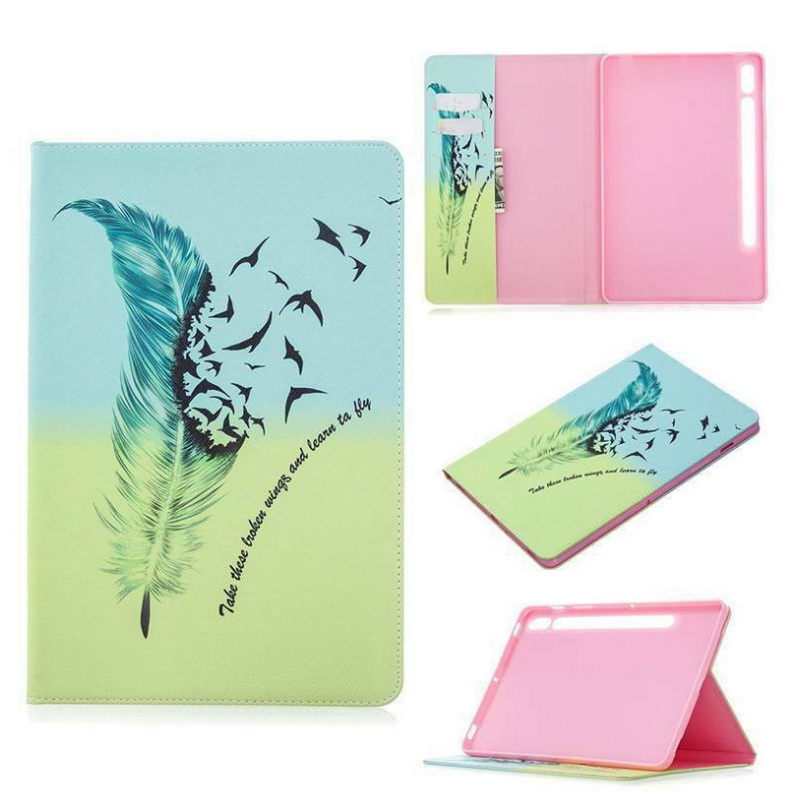 เคส Samsung Galaxy Tab S7 SM-T870 SM-T875 #เคสสไตล์กระเป๋าสตางค์พิมพ์ลายสวยๆ Pattern Printing Magnetic Leather