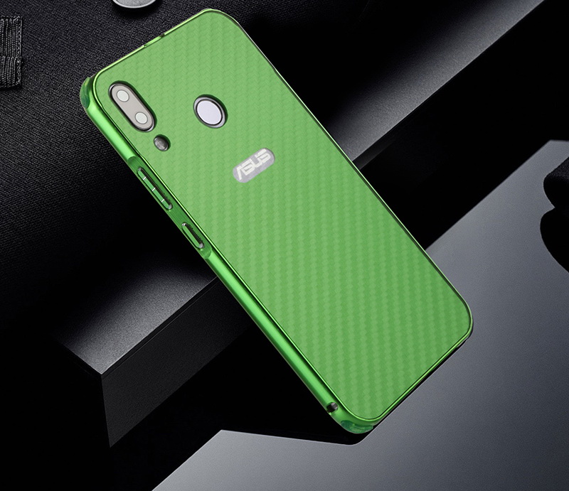 Case Asus Zenfone 5 ZE620KL / Zenfone 5Z ZS620KL #เคสฝาหลังกรอบโลหะ + ฝาหลังเลื่อนสไลด์ลายคาร์บอนไฟเบอร์