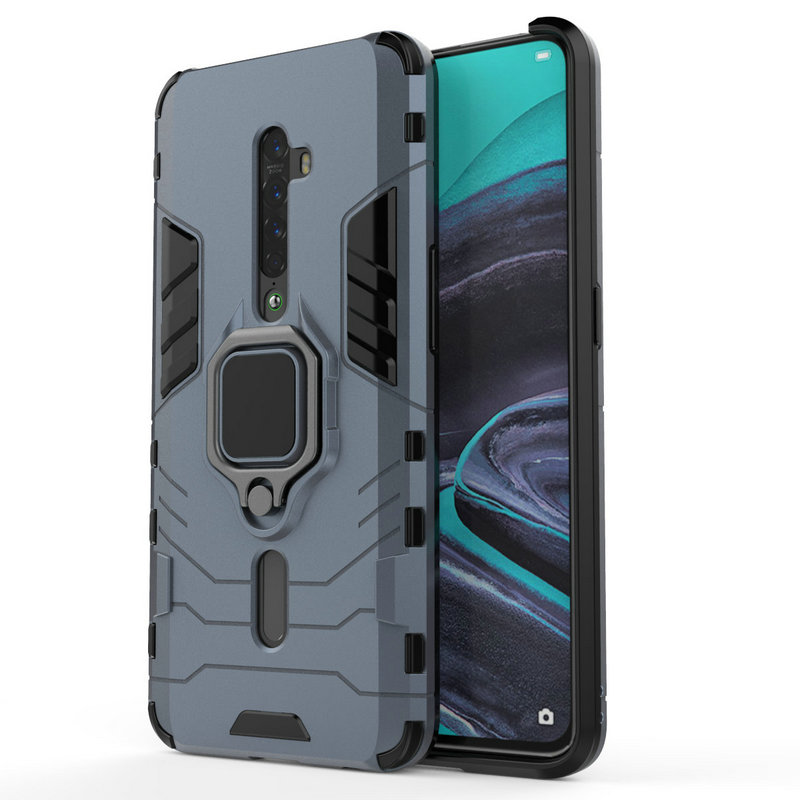Case OPPO Reno 2F #เคสฝาหลังพลาสติกแข็ง +TPU Hybrid Case มีแหวนสวมนิ้วโลหะ