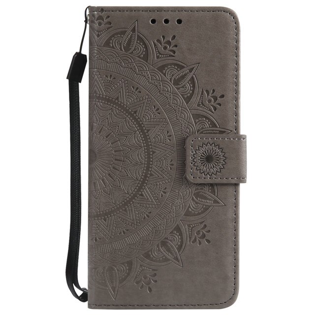 Case Huawei P40 #เคสฝาพับหนัง PU ปั้มลาย Imprint Mandala Flower
