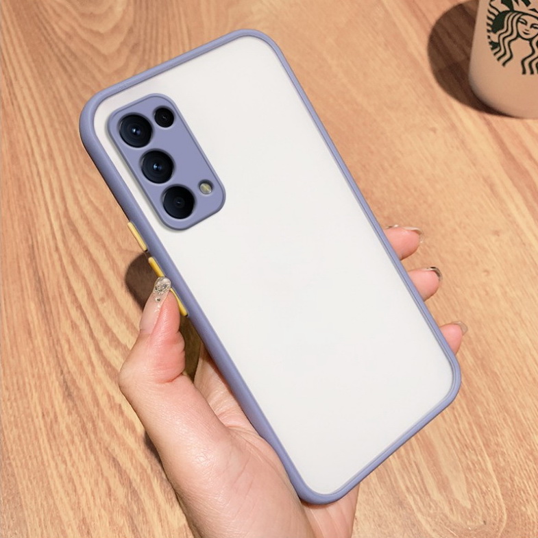 เคส OPPO Reno 5 / Reno 5 5G #เคสฝาหลังขอบซิลิโคนิ่ม Fashion Color Liquid Frame Anti-fall Phone Case