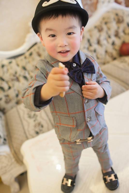 set สูทกับกางเกงเด็ก สีเทา