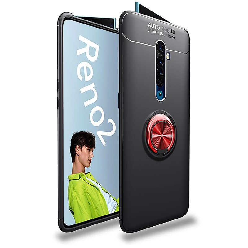 Case OPPO Reno 2 #เคสฝาหลัง TPU Finger Ring Kickstand (แผ่นโลหะแบบ Built-in)