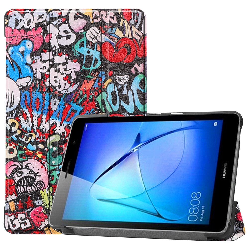 Case Huawei MatePad T8 8 นิ้ว #เคสแบบฝาพับหนัง PU พิมพ์ลาย Patterned Tri-fold Stand Leather Case