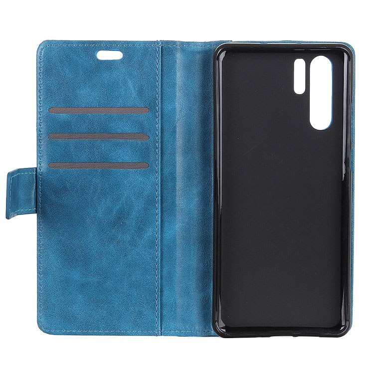 เคส Huawei P30 Pro #เคสฝาพับหนัง PU การตกแต่งแบบริ้ว Rivet Decor Crazy Horse Texture