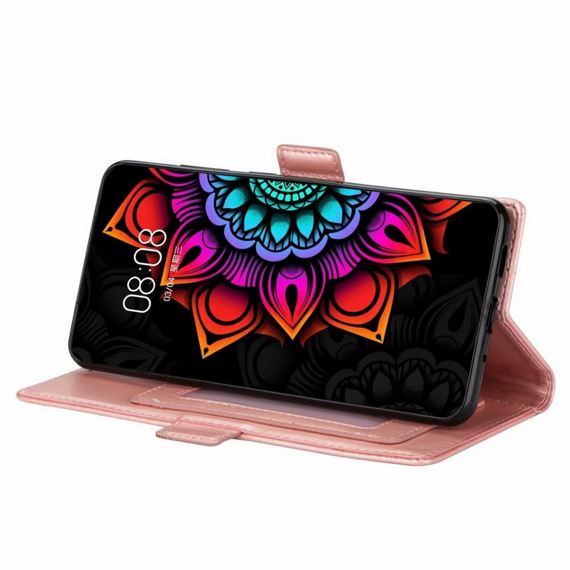 เคส Galaxy S21 Ultra 5G #เคสฝาพับหนัง PU แบบกระเป๋าสตางค์พิมพ์ลาย