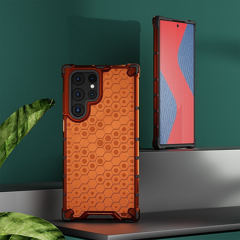 เคส Samsung Galaxy S23 Ultra 5G #เคสฝาหลังกันกระแทก Honeycomb Shock Absorber TPU + PC + Silicone Hybrid
